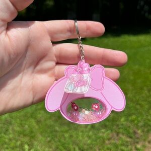 SANRIO MELODY SHAKER KAWAII GLITTER KEYCHAIN